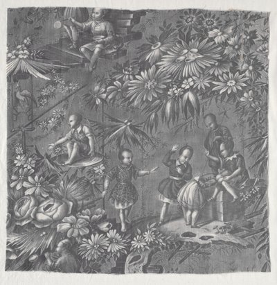 Koppartryckt textil av Unknown artist