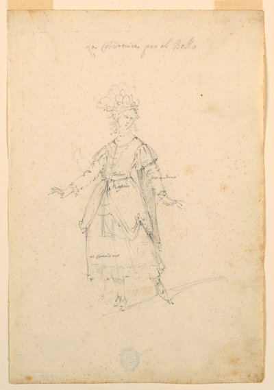 Kostymdesign: A Woman Singer for a Balett av Unknown artist