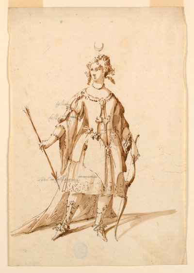 Kostymdesign: Diana för en balett av Unknown artist