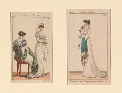 "Costume Parisien" Modeplanscher från Journal des Dames et Des Modes och Costume Parisien (The Journal of Ladies and Fashion) av Unknown artist