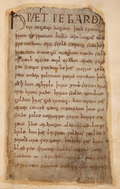 Cotton Vitellius A.XV..132 Början av Beowulf av Unknown artist