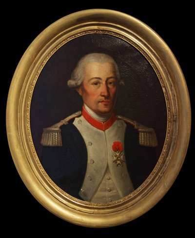 Greve Laurent de Migot, överstelöjtnant för Artois-drakarnas regemente, sent 1700-tal (olja på duk) av Unknown artist