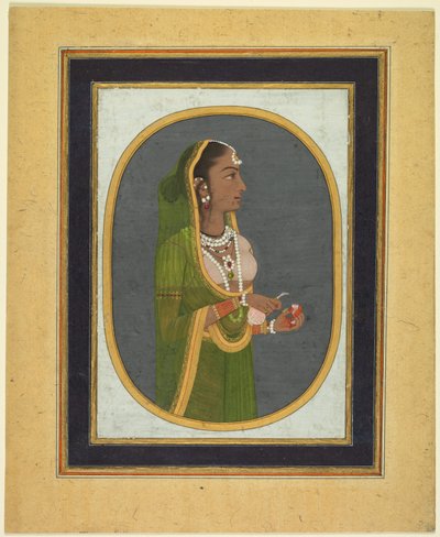 Court Lady häller vin (recto); Kalligrafi av lyriska kvatrainer (verso) av Unknown artist