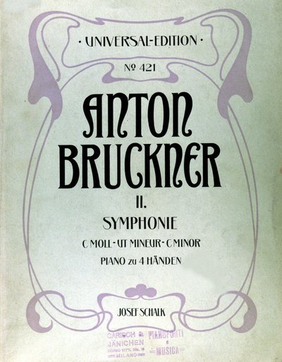 Omslag till partituret till den andra c-mollsymfonin av Anton Bruckner av Unknown artist