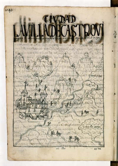 UPPDÄCKNING Ålder av: En teckning från 1600-talet av en konstnär från Indio, som visar en silvergruva i... av Unknown artist
