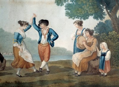 Dansare i Frascati nära Rom, Italien Anonym målning av Unknown artist