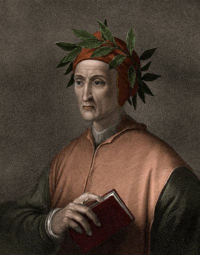 Dante Alighieri 1265-1321 - gravyr - 1800-talet av Unknown artist