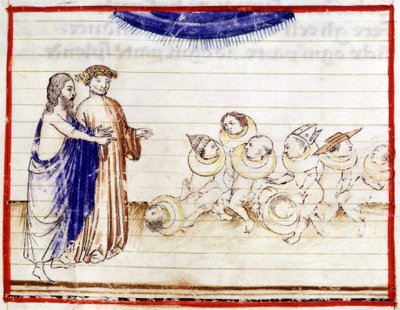 Dante et Virgil - i "Den gudomliga komedin" "av Dante Alighieri. Helvete, sång VII av Unknown artist