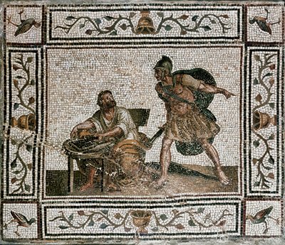 Arkimedes av Syrakusa död (mosaik av Unknown artist