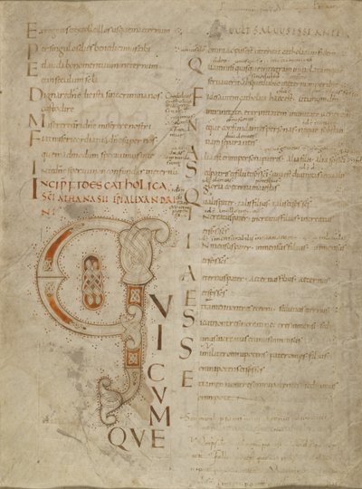 Dekorerad initial Q av Unknown artist