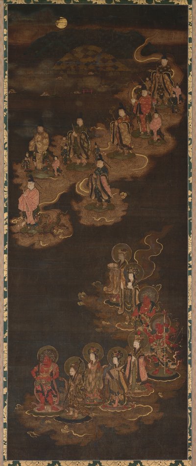 Nedstigning från de nio armaturerna och de sju stjärnorna vid Kasuga av Unknown artist