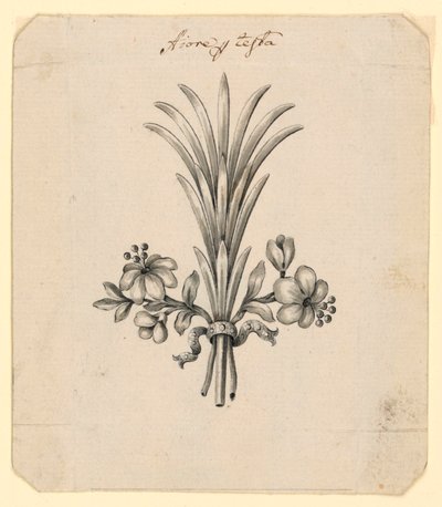 Design för blommor som hårklänning av Unknown artist
