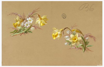 Design för tapeter och textil: Blommor av Unknown artist