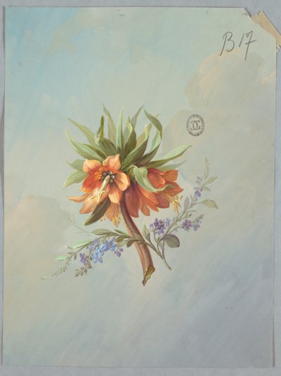 Design för tapeter och textilier: Blommor av Unknown artist