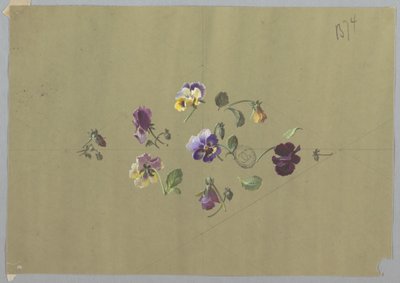 Design för tapeter och textilier: Blommor av Unknown artist