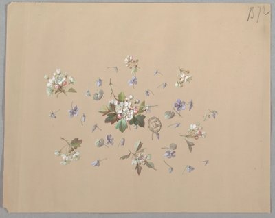 Design för tapeter och textilier: Blommor av Unknown artist