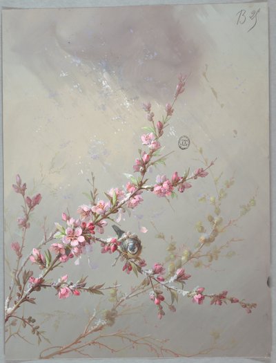 Design för tapeter och textilier: Blommor och fåglar av Unknown artist