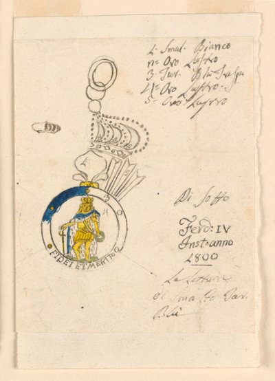Design för ett märke av den sicilianska militärorden av Unknown artist