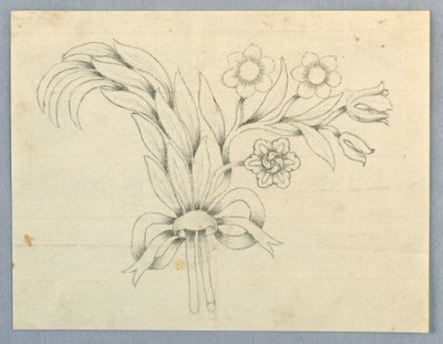 Design för en brosch med blommor av Unknown artist