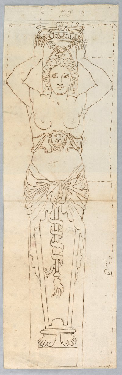 Design för en karyatid av Unknown artist