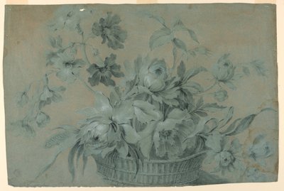 Design för ett blomsterkorgmotiv av Unknown artist