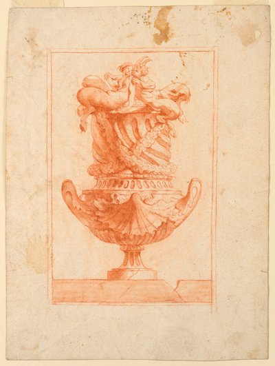 Design för en vas med satyrer av Unknown artist