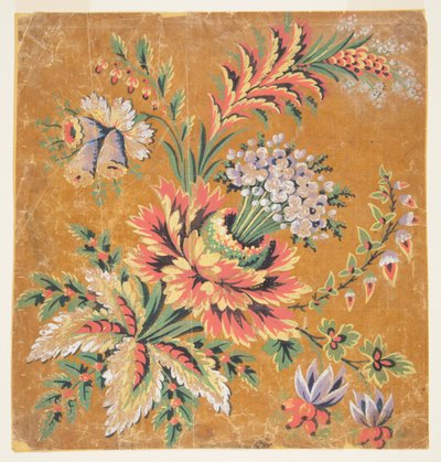 Design för ett vävt eller broderat hörnmotiv av Unknown artist