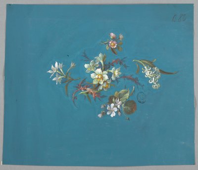 Design för tapeter och textilier, blommor av Unknown artist