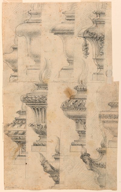 Motiv för balustervaser av Unknown artist