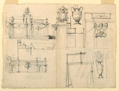 Design för vaser och arkitektur av Unknown artist