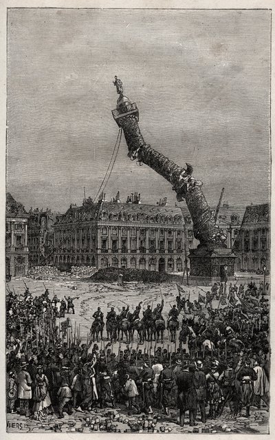Förstörelse av Vendome-kolonnen under kommunen av Unknown artist