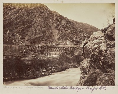 Devils [sic] Gate Bridges. Pacific Railroad av Unknown artist