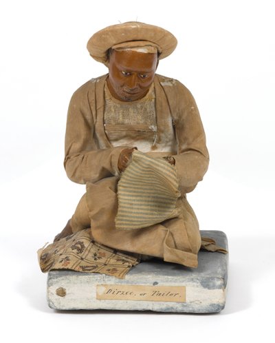’Dirzee, or Tailor’, terrakottafigur, Indien, ca 1880 (statyett) av Unknown artist