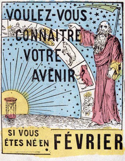 Vill du veta din framtid? : Nostradamus. 1800-talets astrologiska reklametikett av Unknown artist
