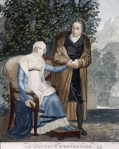 Doctor Embossed (inför en sjuk kvinna). av Unknown artist