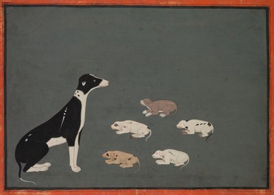 Hund med valpar av Unknown artist