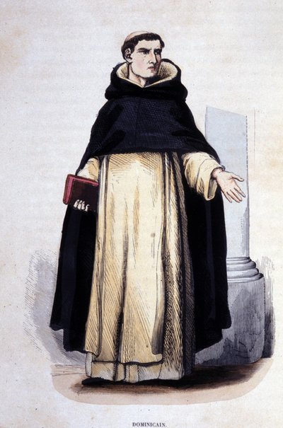Dominikanska. Gravyr från ett album på religiösa beställningar, Paris av Unknown artist