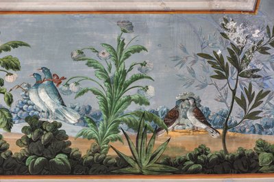 Duvor och blommor, detalj av 3743687 (fresk) av Unknown artist