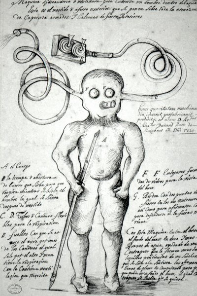 Teckning föreställande en man klädd i kostym. Peru av Unknown artist