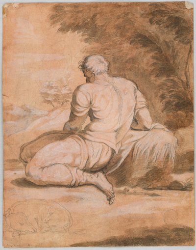 Ritstudie: Narcissus (?) av Unknown artist