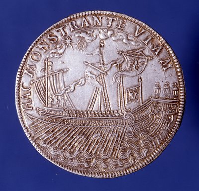 Ducat de Vincenzo Gonzaga (Vincent Gonzague) (1562 - 1612), hertig av Mantua som representerar en galär. av Unknown artist