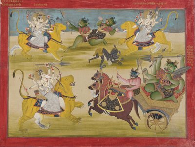 Durga slåss mot Rakshasa