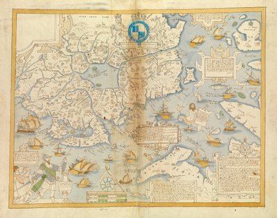 Östra delen av Ulster, ca 1594-1603 (på linne) av Unknown artist