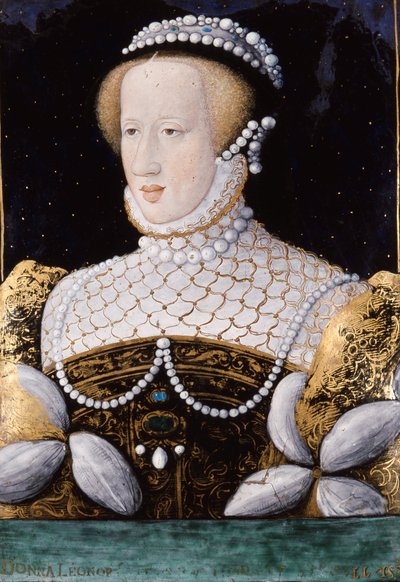 Eleonore av Habsburg (eller Österrike) (1498 - 1558), emalj av Unknown artist