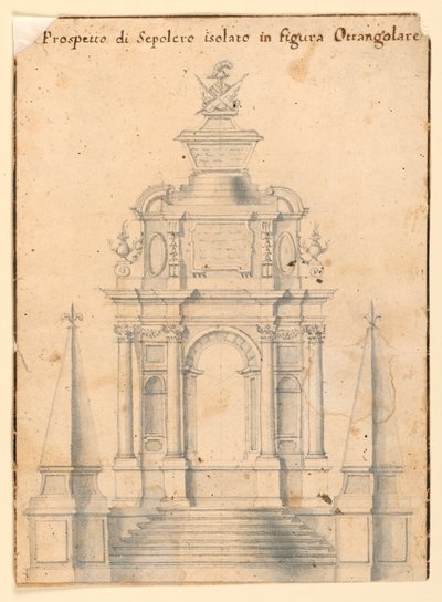 Upphöjning av ett gravmonument av Unknown artist