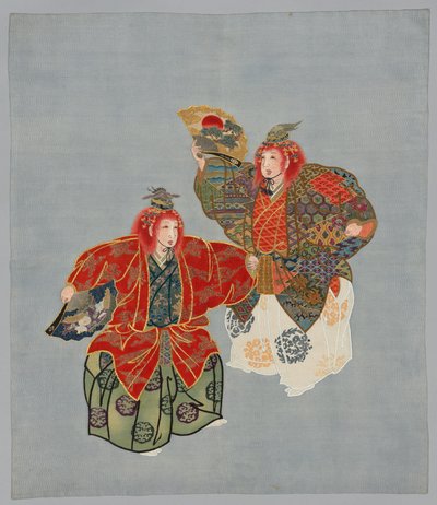 Broderat och resistfärgat tyg av Unknown artist