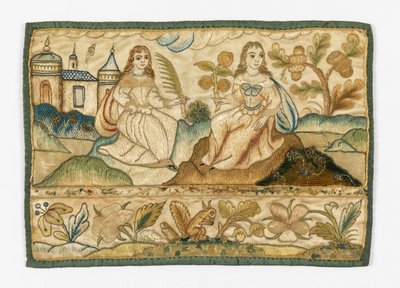 Broderad panel för kista av Unknown artist