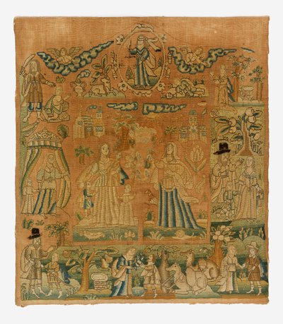 Broderad tavelram av Unknown artist