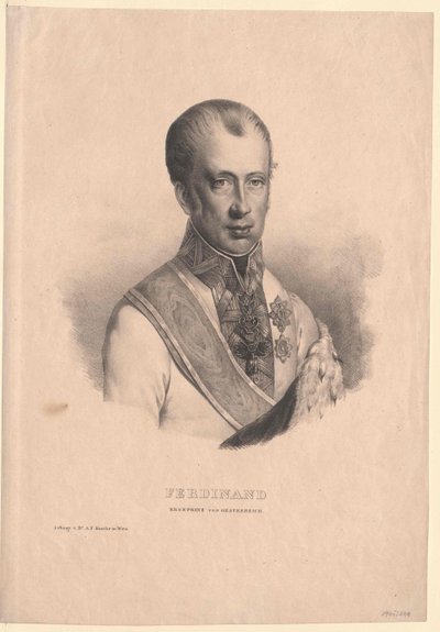 Kejsaren av Österrike Ferdinand I (tryck) av Unknown artist