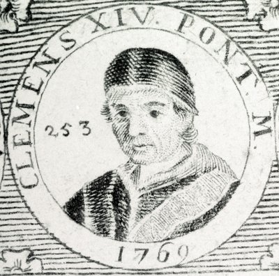 Gravyr av påven Clemens XIV (1705 - 1774). av Unknown artist